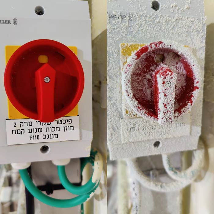 ניקוי בקרח יבש – פרויקט ICS: מפסק לפני ואחרי ניקוי