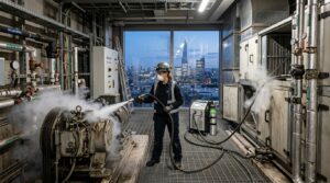 ניקוי חדר מכונות מעליות ו-HVAC במגדל בקרח יבש – ICS